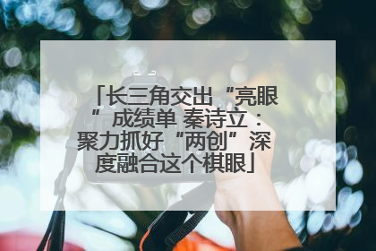 长三角交出“亮眼”成绩单 秦诗立：聚力抓好“两创”深度融合这个棋眼