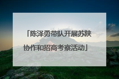 陈泽勇带队开展苏陕协作和招商考察活动