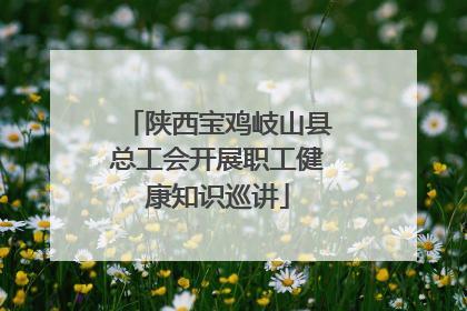 陕西宝鸡岐山县总工会开展职工健康知识巡讲