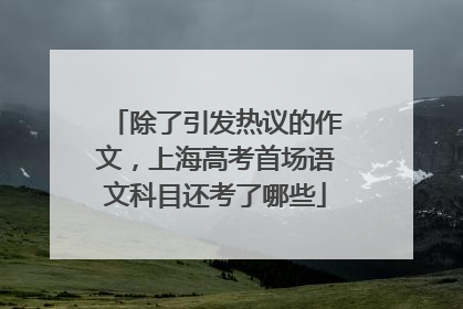 除了引发热议的作文，上海高考首场语文科目还考了哪些