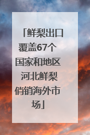 鲜梨出口覆盖67个国家和地区 河北鲜梨俏销海外市场