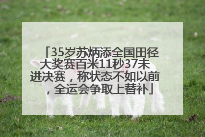 35岁苏炳添全国田径大奖赛百米11秒37未进决赛，称状态不如以前，全运会争取上替补
