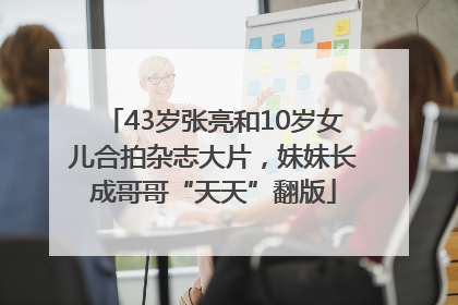 43岁张亮和10岁女儿合拍杂志大片，妹妹长成哥哥“天天”翻版