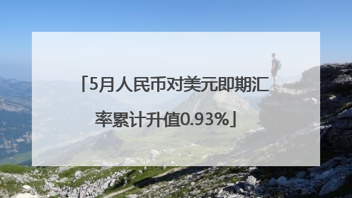 5月人民币对美元即期汇率累计升值0.93%